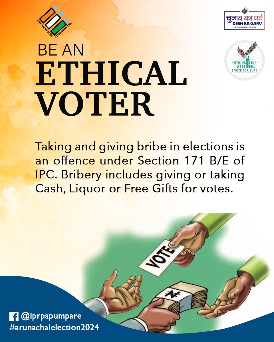 #ethicalvoter #IVote4Sure #Elections2024 #ECISVEEP @ceoarunachal @ArunachalDIPR