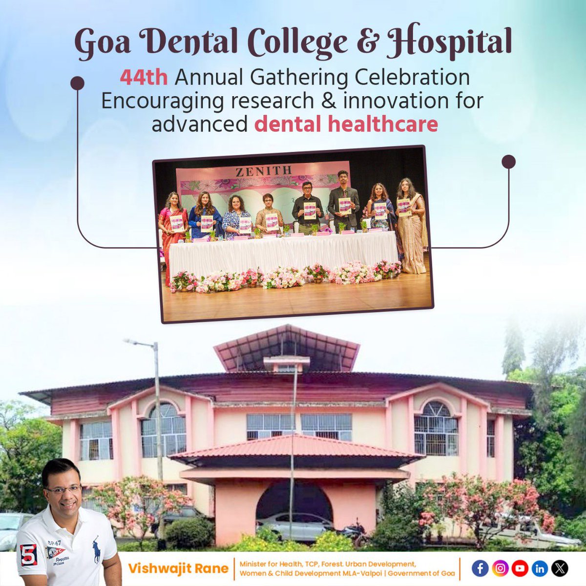 The 44th Annual Gathering of the Goa Dental College & Hospital took place at Kala Academy, with Shri Arun Kumar Mishra, Honorary Secretary for Health, Govt. of Goa, as the chief guest and Smt. Sonia Shirsat, a renowned Indian Fadista, as the guest of honor. 

The event emphasized…