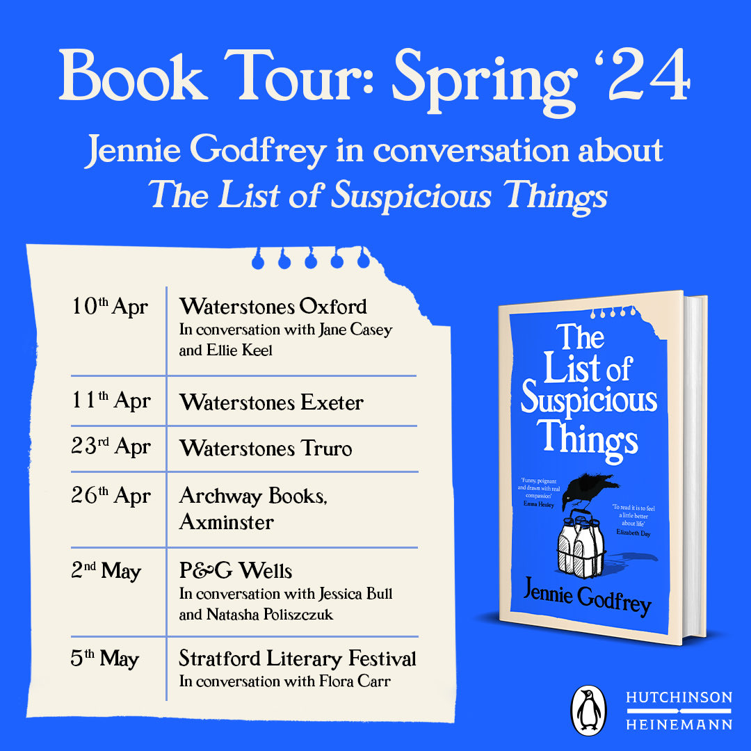 I absolutely love the chance to connect with readers and there are a few more events left on the spring #TheListofSuspiciousThings tour. Come along! Link for tickets in bio #booktwitter