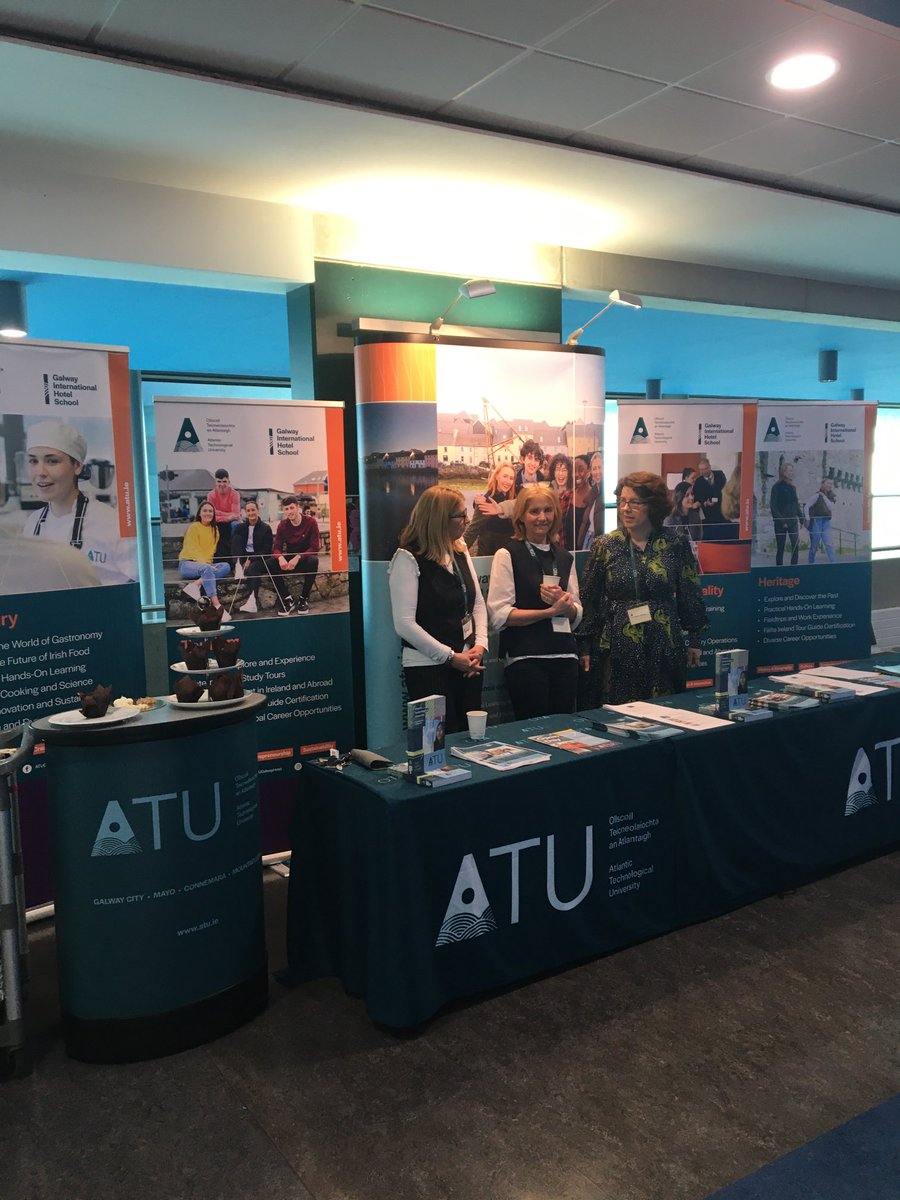 We are all set to go ⁦@ATU_GalwayCity⁩ #Openday. Come visit us until 1pm to learn about our programmes ⁦@ATU_GalwayHotel⁩ #hospitality #culinary #tourism #heritage #languages #eventmanagement