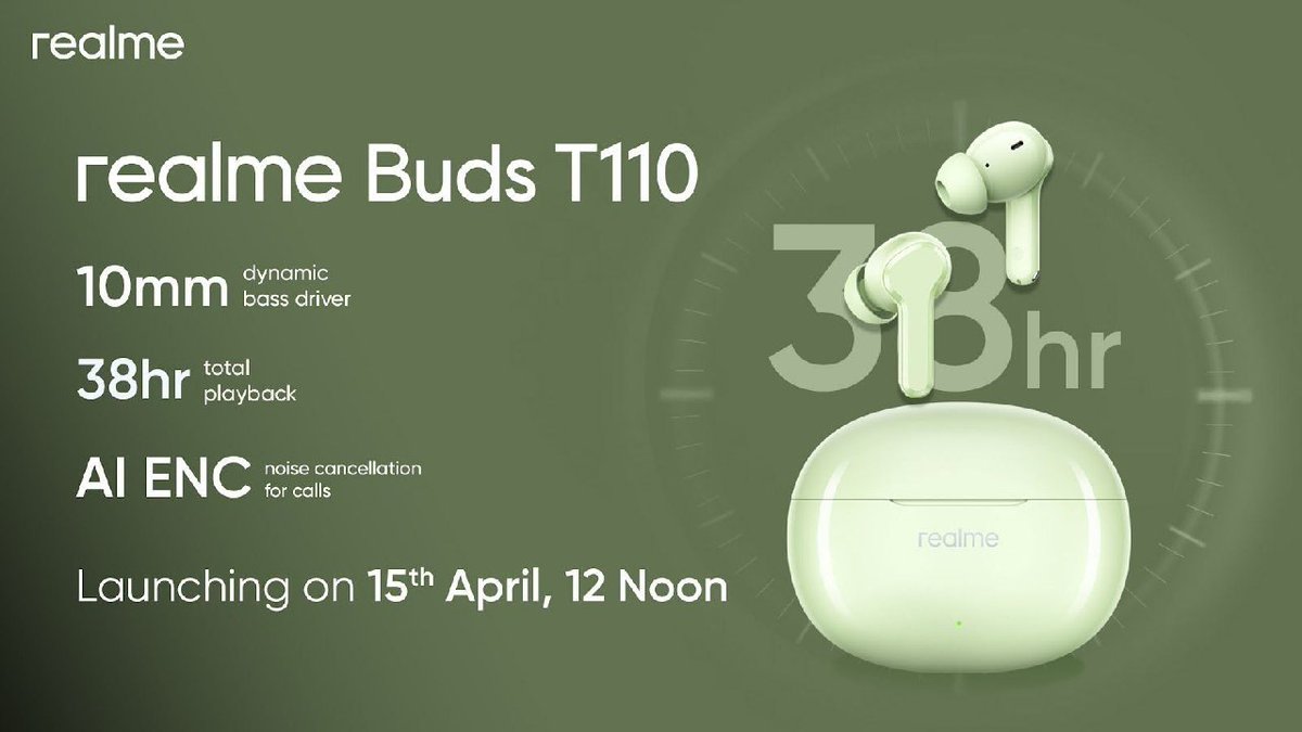 Realme buds T110 launching along with Realme p1 on April 15th

#realmeBudsT110 #realmeP1