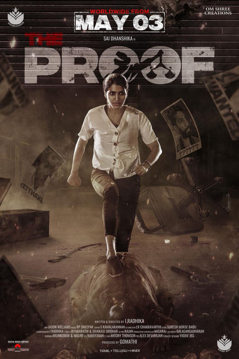 #SaiDhanshika 's #TheProof team released a new poster & film is all set for the May 3rd release.

#CinemaUpdate