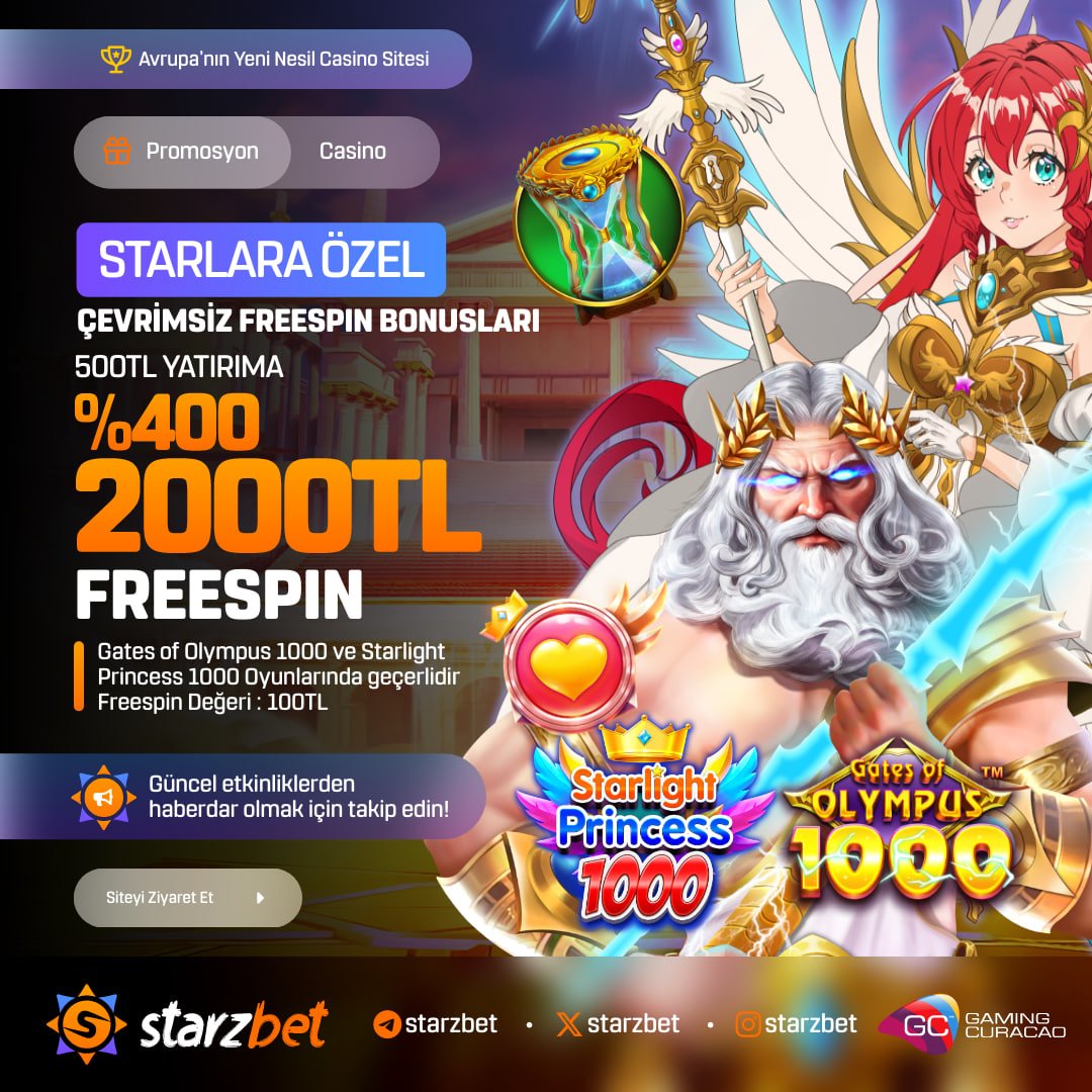 starzbetcom's tweet photo. ABONE OL - BEDAVA BONUS KAZAN : https://t.co/0mC42ycJ4O 

⭐️  500 TL Yatır Kodu Gir    2000TLFS     %400  2000 TL FREESPİN BONUS AL SENDE KAZAN !

⭐️  HER  SPİN DEĞERİ TAM 100 TL

💫Starzbet'de Kazanmak Bu Kadar Basit!

💰Çekimlerde Sınır Yok!

Giriş : https://t.co/WQU8S0DN7S https://t.co/wsCq24fewi