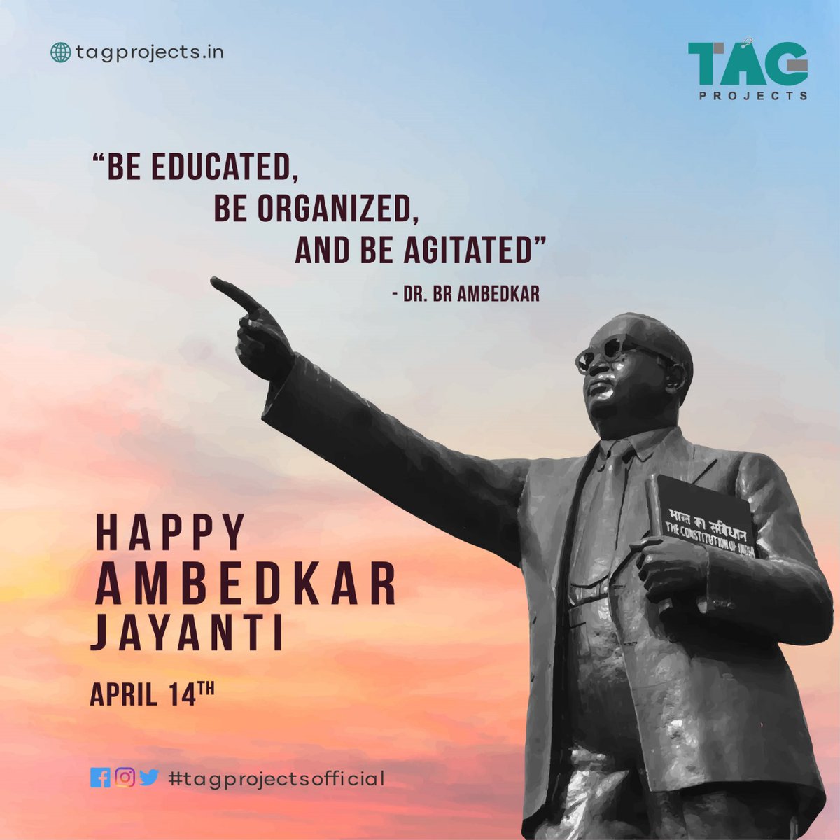 Celebrating the Legacy of Dr. B.R. Ambedkar: A Champion of Equality and Justice!

#AmbedkarJayanti #TAGprojects #equalityforall #socialjustice #brambedkar #ambedkar #ambedkarjayanthi2024 #HappyAmbedkarJayanti #ambedkar2024 #drbrambedkar