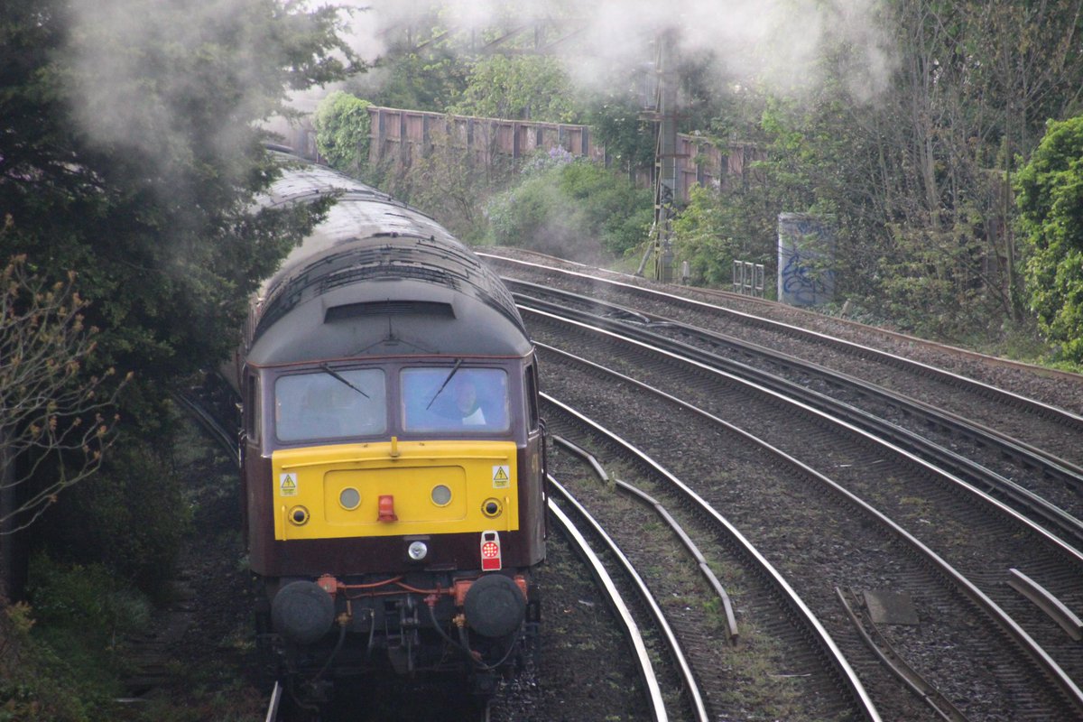 Black Five 44871 at Shortlands on the Great Britain XVI Victoria to Margate. 47812 on the rear.