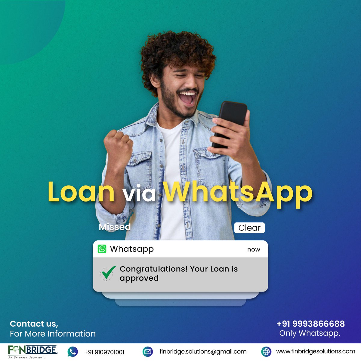 📌'Get a loan even more easily now. 🔗 Finbridge today via WhatsApp and make👩‍💻 your work easier from home🏘.'
#finbridgefintech #workeasierworksmarter #whatsapploan