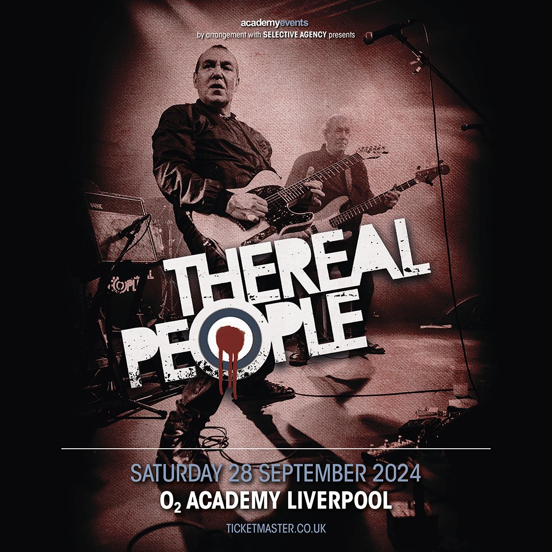 #TheRealPeople #Liverpool Saturday 28th September @O2AcademyLpool Tickets Available ticketmaster.co.uk/event/3E00602B…