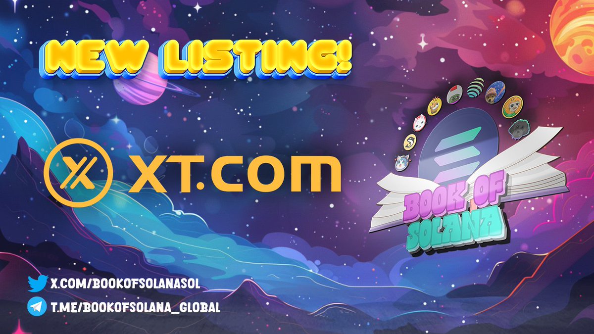 Huge news, fam! 🔥 <a href="/BookofSolanaSol/">Book of Solana $BOSOL</a> is getting listed on XT.com under the $BSOL/USDT pair!

Deposit, withdrawal, and trading to commence soon - stay tuned for the official date.

Read more here: xtsupport.zendesk.com/hc/en-us/artic…

This is a massive milestone for the $BSOL