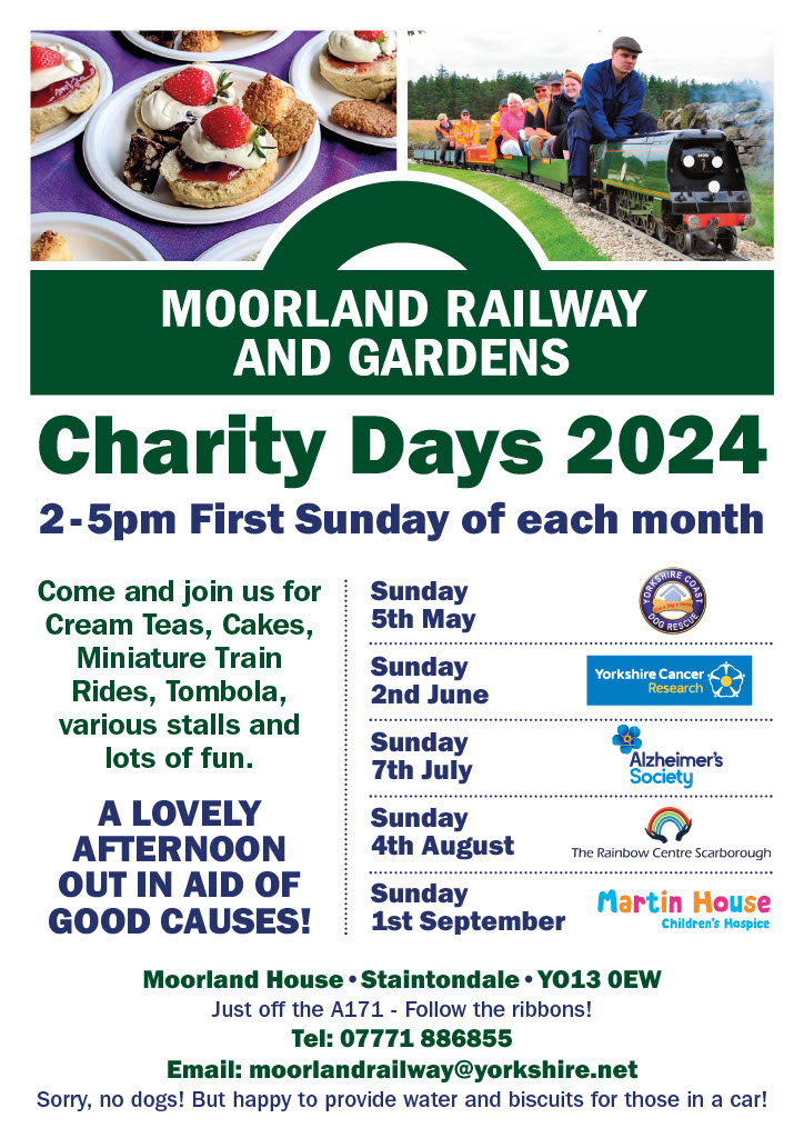 Why not enjoy Cream Teas and Miniature Train Rides whilst raising money for good causes on May Bank Holiday Sunday? #Whitby #Scarborough
