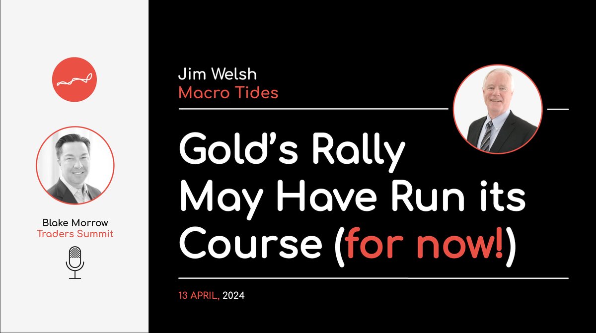 'Gold’s Rally May Have Run its Course (for now!)'

Latest interview with the great @JimWelshMacro Jim Welsh!

Link here: tradersummit.net/golds-rally-ma…

#Markets #Analysis #Trading #Macro #JimWelsh #Gold #XAUUSD #TradersSummit