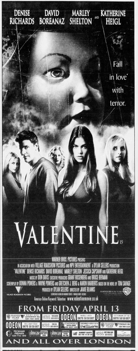 'Fall in Love with Terror' 🤔 VALENTINE in London's West End on this day, April 13th, 2001..