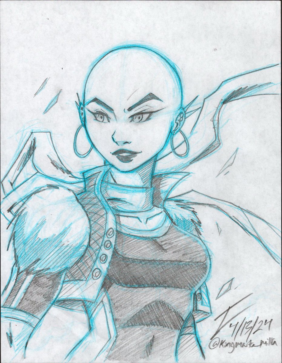 Dope fan art sketch of @thepenandpad(IG)‘s OC, Khoral! #Niiji #Comicbookart #Kingmastamilla #Thepenandpad #superheroart