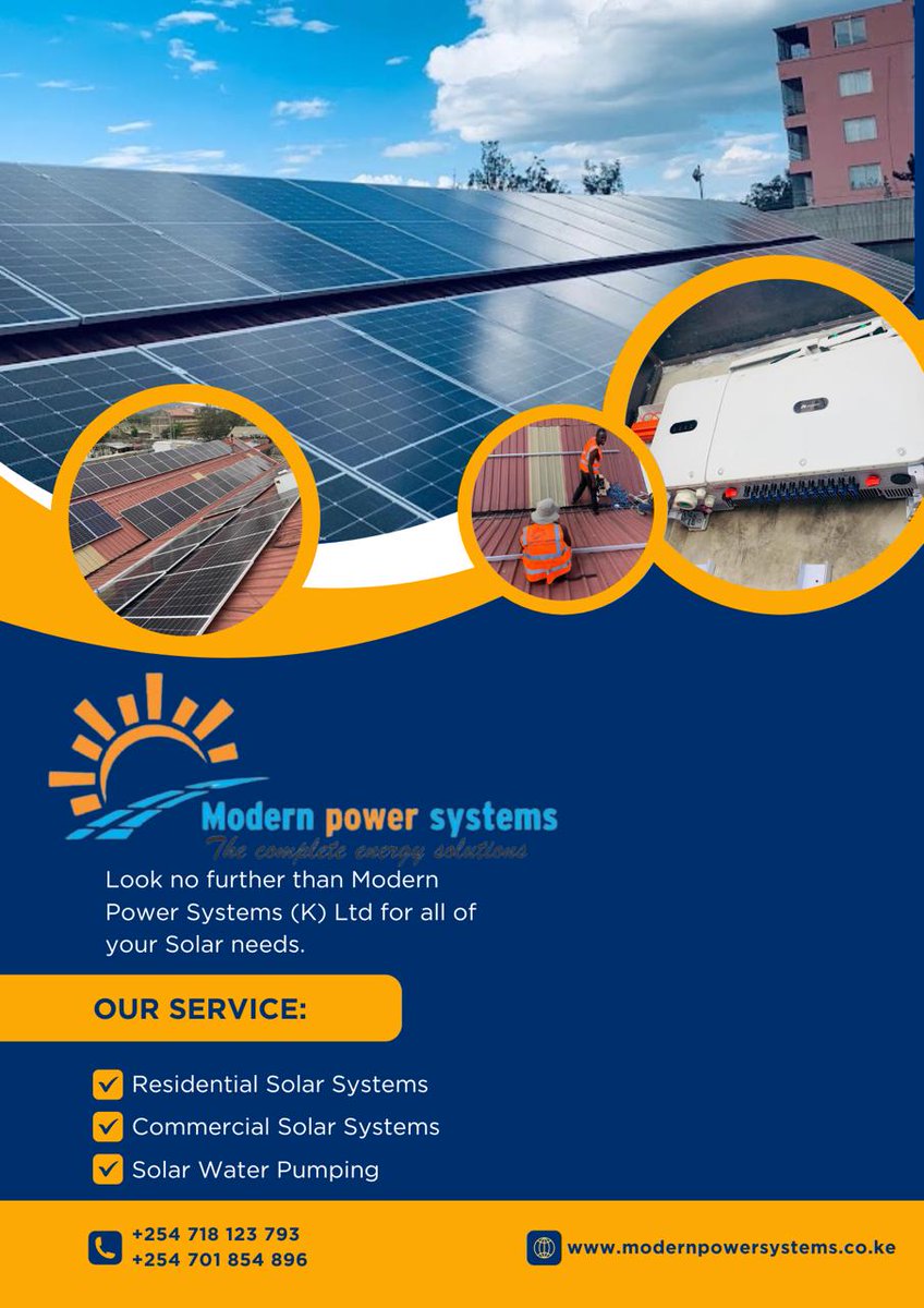 Partner with Modern Power Systems (K) Ltd as your vehicle towards green energy and sustainable future #sigor Save Nairobi #MasculinitySaturday Happy Sabbath #RainInBolivarl Kimani Mbugua