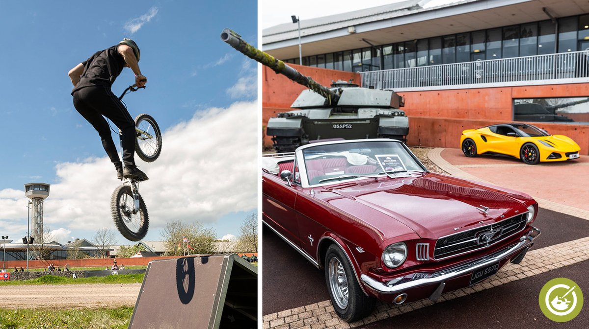 🚲️Featuring daring mountain bike displays and supercars, the Tracks and Wheels event returns to The Tank Museum on Bank Holiday Monday, 6 May 2024 👀Visitors will be able to watch stunt cyclists, see classic & sports car collections and more 🔍️ tankmuseum.org/events/may-ban…