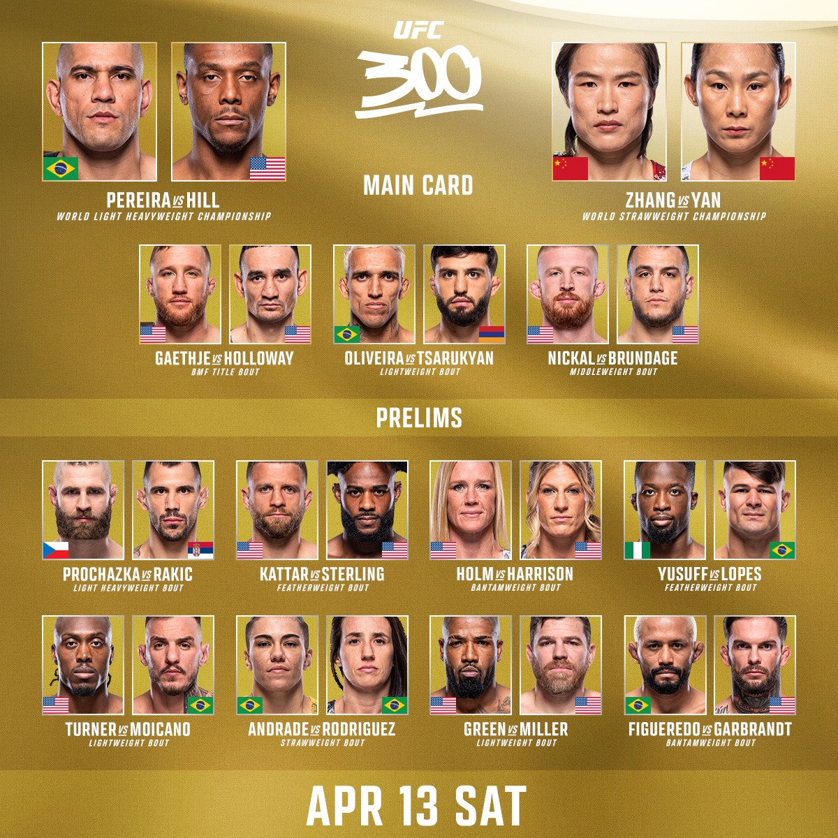 UFCEurope's tweet photo. Here We Gooooo!!

Your #UFC300 fight card is STACKED from top to bottom!!

📺 We start at 11pm BST / 12am CEST on @UFCFightPass https://t.co/gs4n0UKbi9