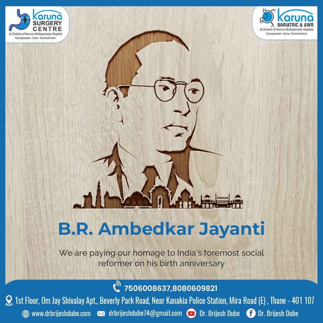 KarunaSurgery's tweet photo. Wishing you a meaningful Ambedkar Jayanti from Karuna Surgery Centre! Let's honor the ideals of equality and progress together.

#karunasurgerycenter #AmbedkarJayanti #EqualityForAll #SocialJustice #Empowerment #ProgressTogether #RespectDiversity #InclusionMatters https://t.co/I83xtbHAiy
