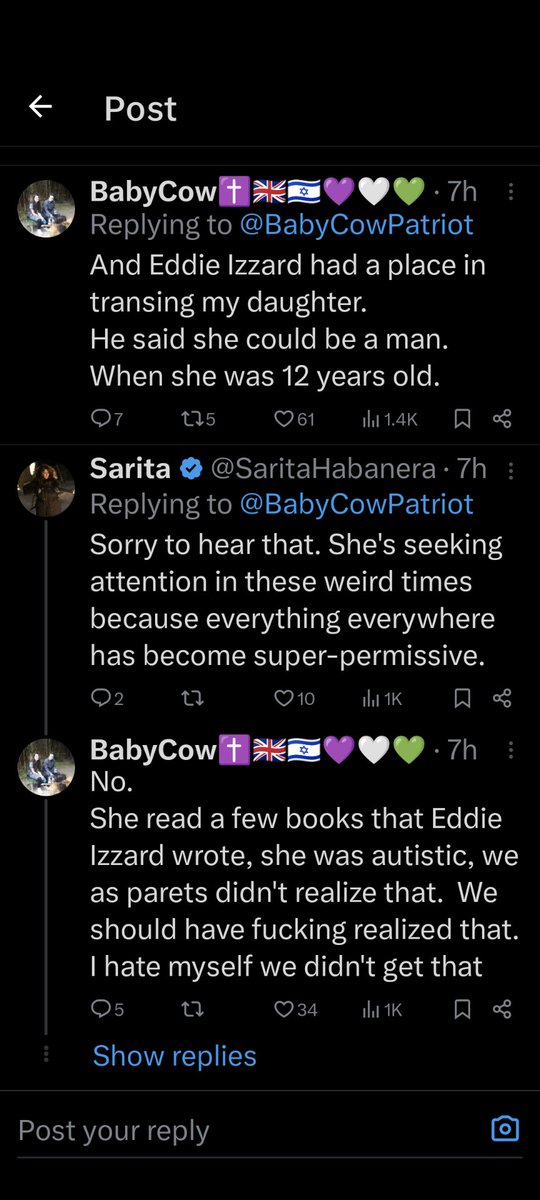 These people are so ill, they are going so far as to say Suzy transed their son @eddieizzard 
Wouldn't enter their head to just love their child unconditionally 
#transjoy ❤️🏳️‍⚧️❤️