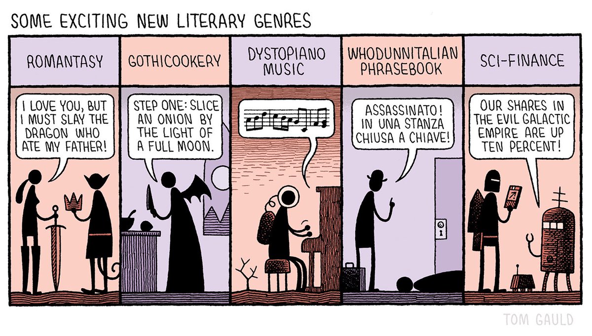 ‘Some exciting new literary genres’ My latest @GuardianBooks / @GdnSaturday cartoon.