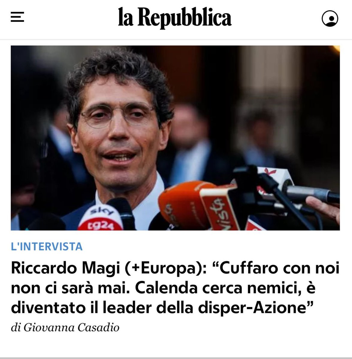 Cuffaro e la sua Dc non sono mai, e lo ripeto mai, stati neppure presi in considerazione dal tavolo in cui si è discusso della lista per gli Stati Uniti d’Europa. Ma Calenda continua a parlarne perché ha una particolare psicologia politica: ha bisogno di spauracchi. Alle…