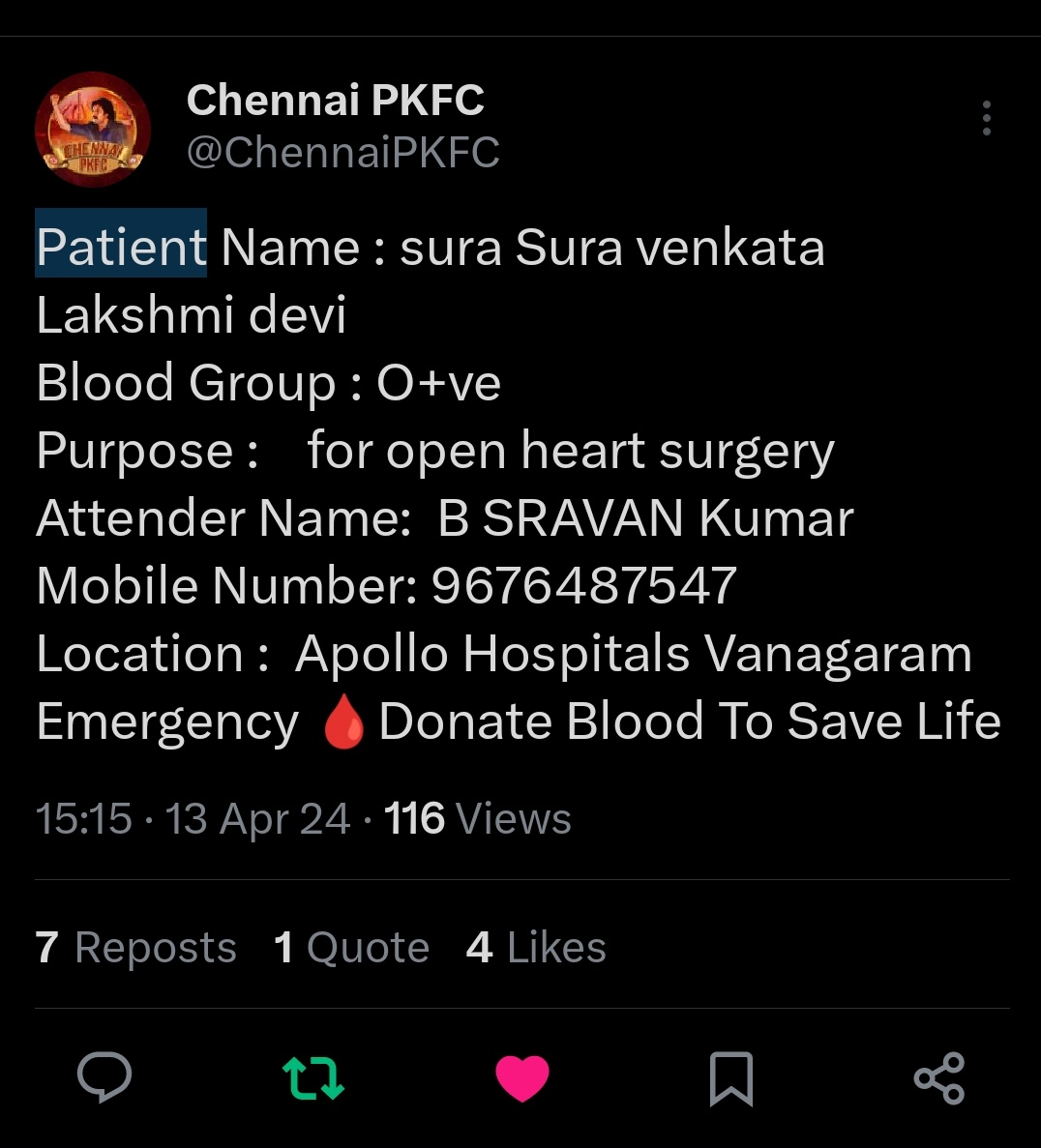 Need o+ve blood urgent please
Retweet #donateblood