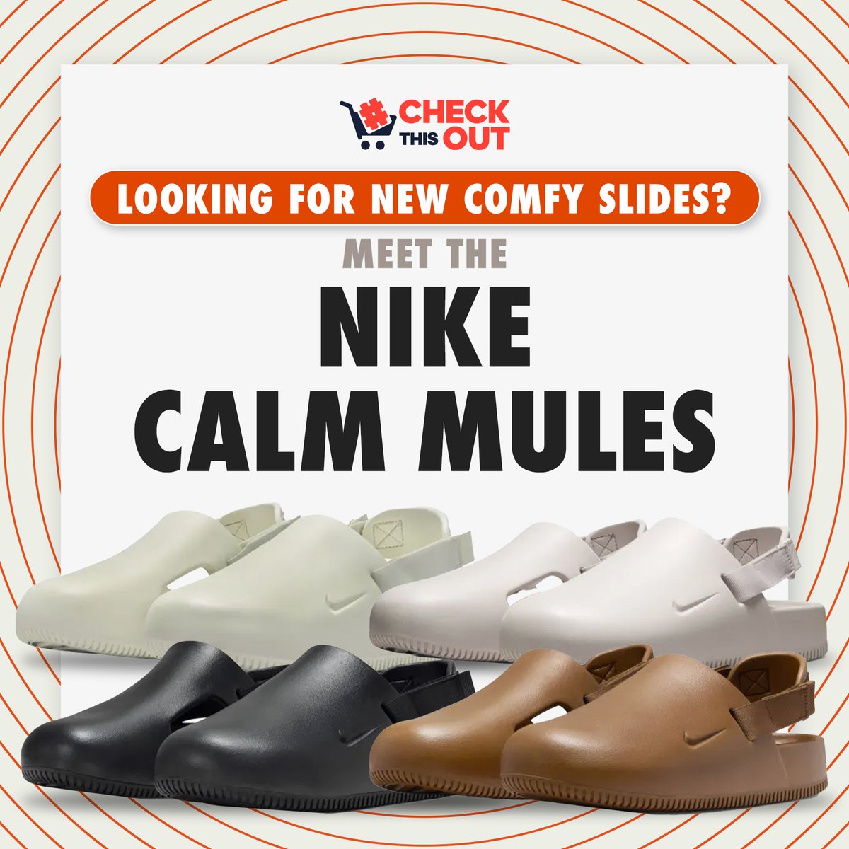 Step into a world of comfort with the new fuss-free slides from Nike: The Calm Mules. ☁️😌 Get them online here: Men's Calm Mule in Light British Tan 🛒 invol.co/clkyzlx Men's Calm Mule Shoes in Black 🛒 invol.co/clkyzm1 Men's Calm Mule Shoes in Sea Glass 🛒…