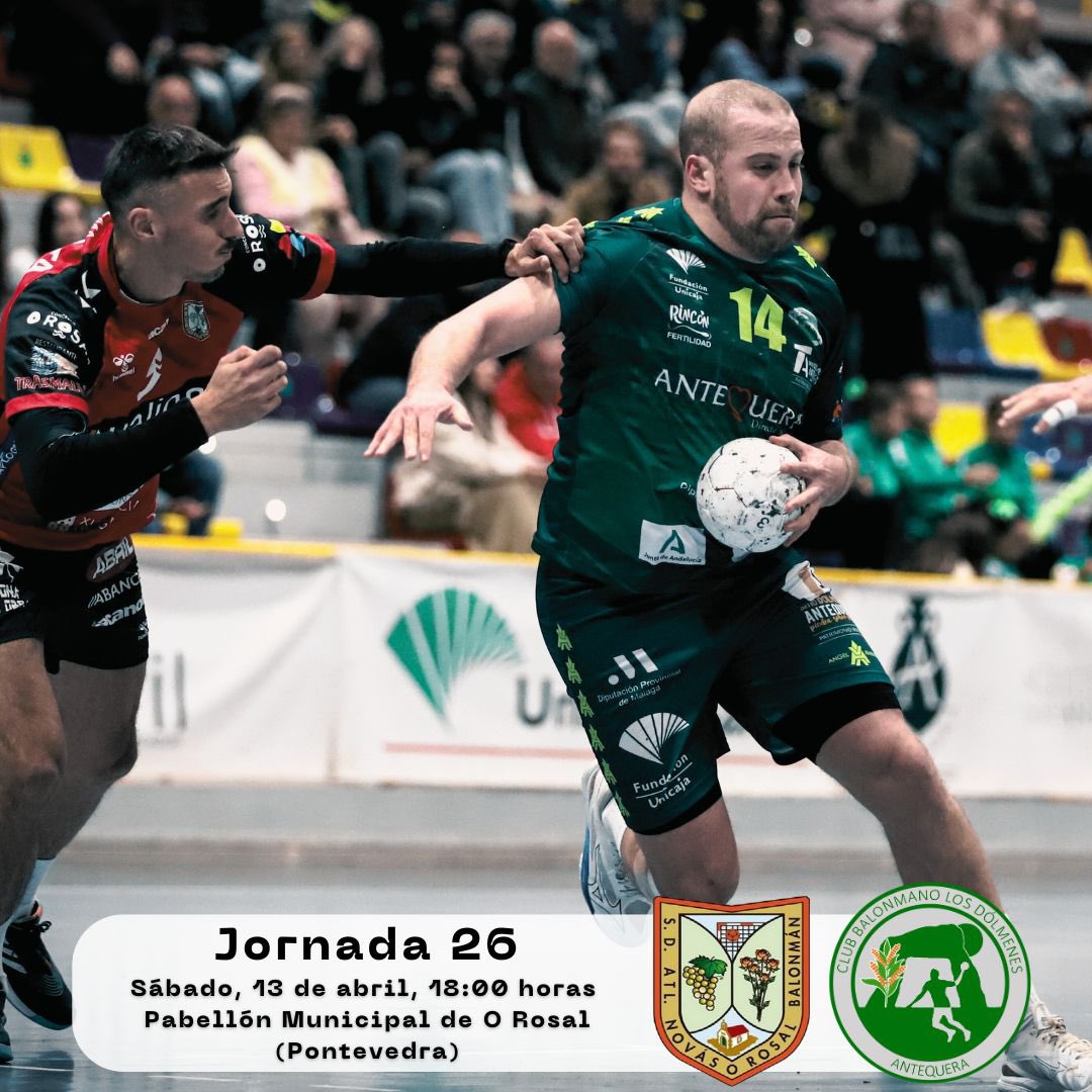 ¡𝗛𝗼𝘆 𝗷𝘂𝗴𝗮𝗺𝗼𝘀!

🏆Jornada 26 de División de Honor Plata Masculina.

🆚 @atleticonovas 
⌚18:00 horas.
📍Pabellón Municipal de O Rosal (Pontevedra)
📺 Enlace para ver en directo: youtube.com/live/XEMLe8Ijq…

#MuchoVerde 💚 #EsteVerdeContagia #SomosDeBalonmano