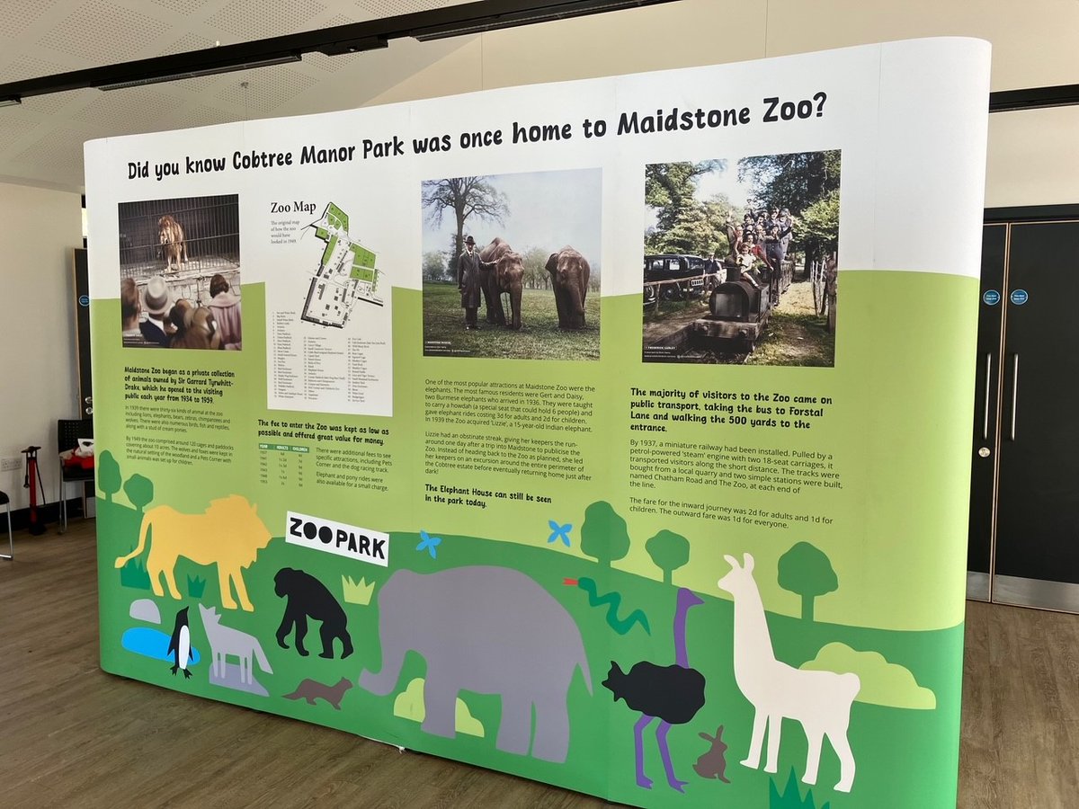 A small exhibition celebrating the 90th anniversary of the opening of Maidstone Zoo is at the Mote Park Learning Space until Saturday 20 April. Learn about the history of the zoo and hear some fascinating memories. Share your own memories, too. FREE entry.