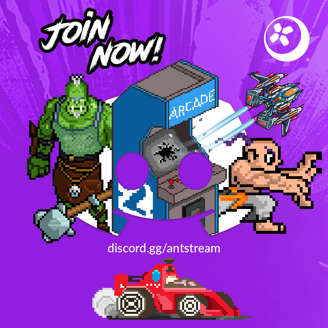 😀 Want to chat to and hang out with other Antstream players? Want to be part of our streamer community? Head to our official Antstream Discord! We have exciting plans to host some exclusive chats with Antstream staff & game devs coming soon as well: ➡️ discord.gg/antstream ⬅️