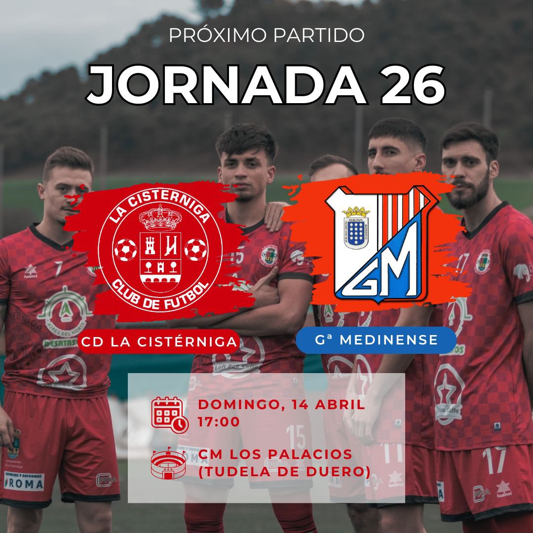 🔜 PRÓXIMO PARTIDO 🔜

JORNADA 2️⃣6️⃣

🆚 Gimnástica Medinense
📆 Domingo, 14 Marzo
⏰ 17:00
🏟️ CM Los Palacios (Tudela de Duero)