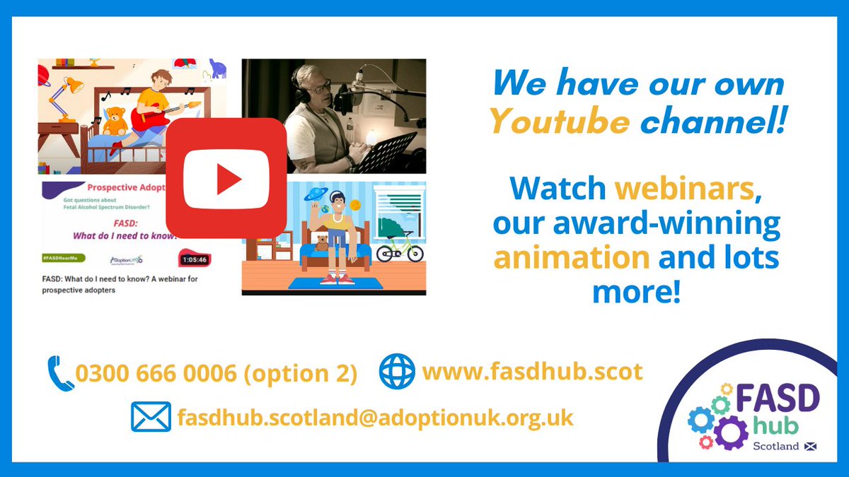 Did you know we have our own Youtube channel? With recorded webinars, our award-winning animation and lots more, there is a wealth of information waiting there for you. Head over and check it out now: ow.ly/ROy650RakKx #FASD #FASDHubUK