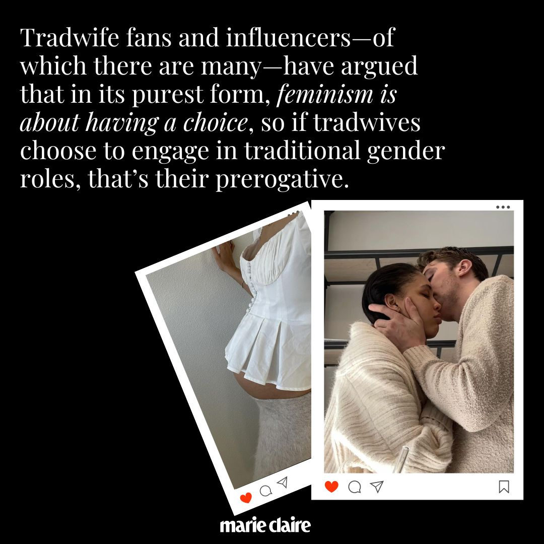 Tradwives and stay-at-home-girlfriends are some of social media’s biggest influencers. Our features editor wonders if they’re promoting female submission - trib.al/5IQN38b?utm_so… 📷: @gwenthemilkmaid, @ballerinafarm, @esteecwilliams, @naraaziza