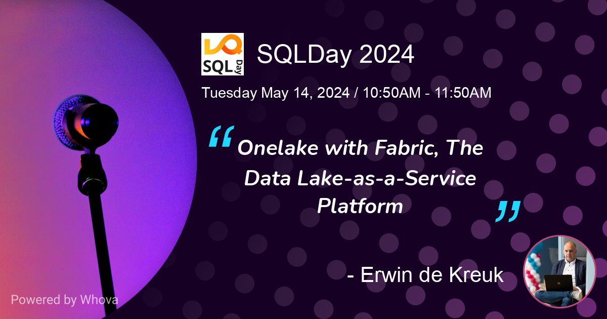 In less than a month, I'll be speaking with many other members of the @sqlday on Onelake. I'm excited to attend this event and have the opportunity to meet new people and reconnect with old friends. Looking forward to a great experience!

#microsoftFabric #MVPBuzz #poland