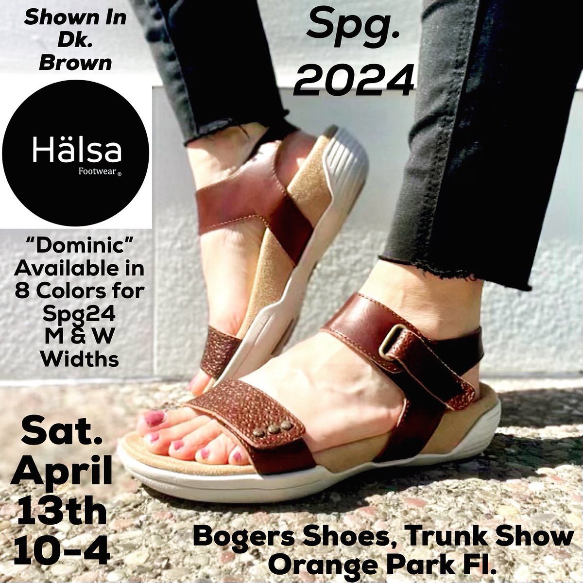 See Halsa Ftw. At Boger’s Shoes Sat.April 13th 10-4 OrangeParkFl BlandingBlvd. Boger’s Shoe NEW Store see & Try-on Halsa #spg24  #hälsafootwearusa #trunkshow #bogersshoes #orangeparkfl #blandingblvdorangepark #sandals  #pedorthic #pedorthics #archsuportsandals #silveriontech