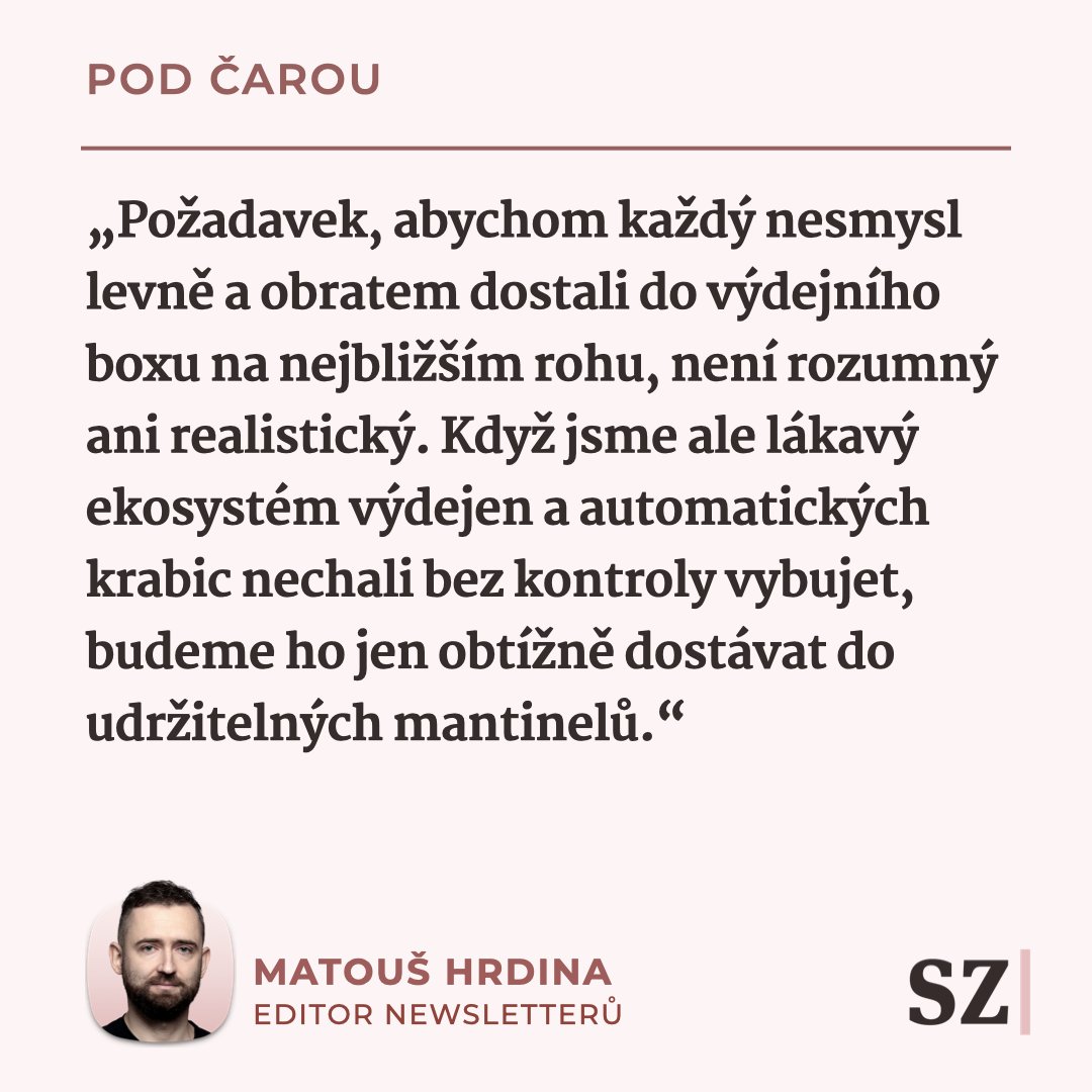 „Nové technologie jsou nasazovány rychleji, než se pro ně vytvoří potřebná pravidla. Vede to k chaosu a nepředvídatelným následkům,“ píše @MatousHrdina v newsletteru #Podčarou. Jak život lidí i měst ovlivňují výdejní boxy kurýrních služeb? 👇 seznamzpravy.cz/clanek/249740