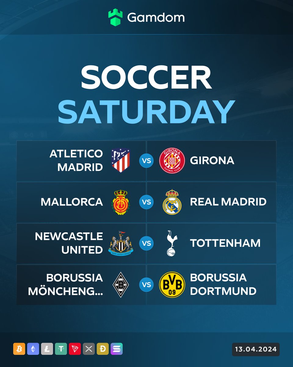 Get ready for some intense football action this weekend! 🔥 🏟️⚽️Atletico Madrid🆚Girona and Mallorca🆚Real Madrid are set to shake up #LaLiga! It's a fierce battle for the top spots and the coveted top 4 positions. 🏟️⚽️Meanwhile, Newcastle United🆚Tottenham, while Borussia…