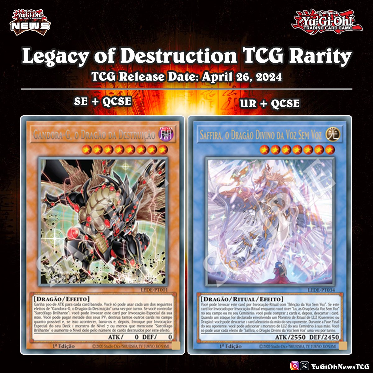 ❰𝗟𝗲𝗴𝗮𝗰𝘆 𝗼𝗳 𝗗𝗲𝘀𝘁𝗿𝘂𝗰𝘁𝗶𝗼𝗻❱ The YCS event in Brazil, set for May 4th - 5th, 2024, will feature the 'ATTACK OF THE GIANT CARD!!' prize with two 'Legacy of Destruction' cards, also revealing the rarity of two new cards from the set❗️✨ #遊戯王 #YuGiOh #유희왕