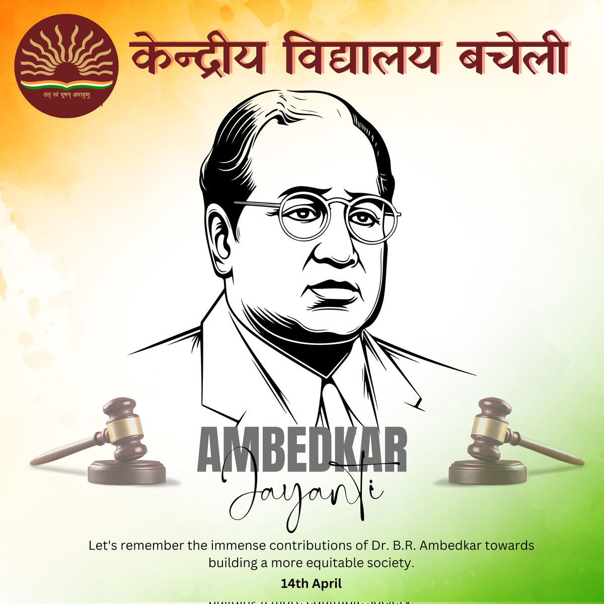 Kvbchl's tweet photo. Today at @Kvbchl, we honor the legacy of Dr. B.R. Ambedkar on his birth anniversary, celebrated as World Knowledge Day. A day of reflection and learning with speeches and a quiz dedicated to the life and contributions of Baba Saheb. #AmbedkarJayanti #WorldKnowledgeDay
@KVS_HQ https://t.co/osgP2LK0Qj