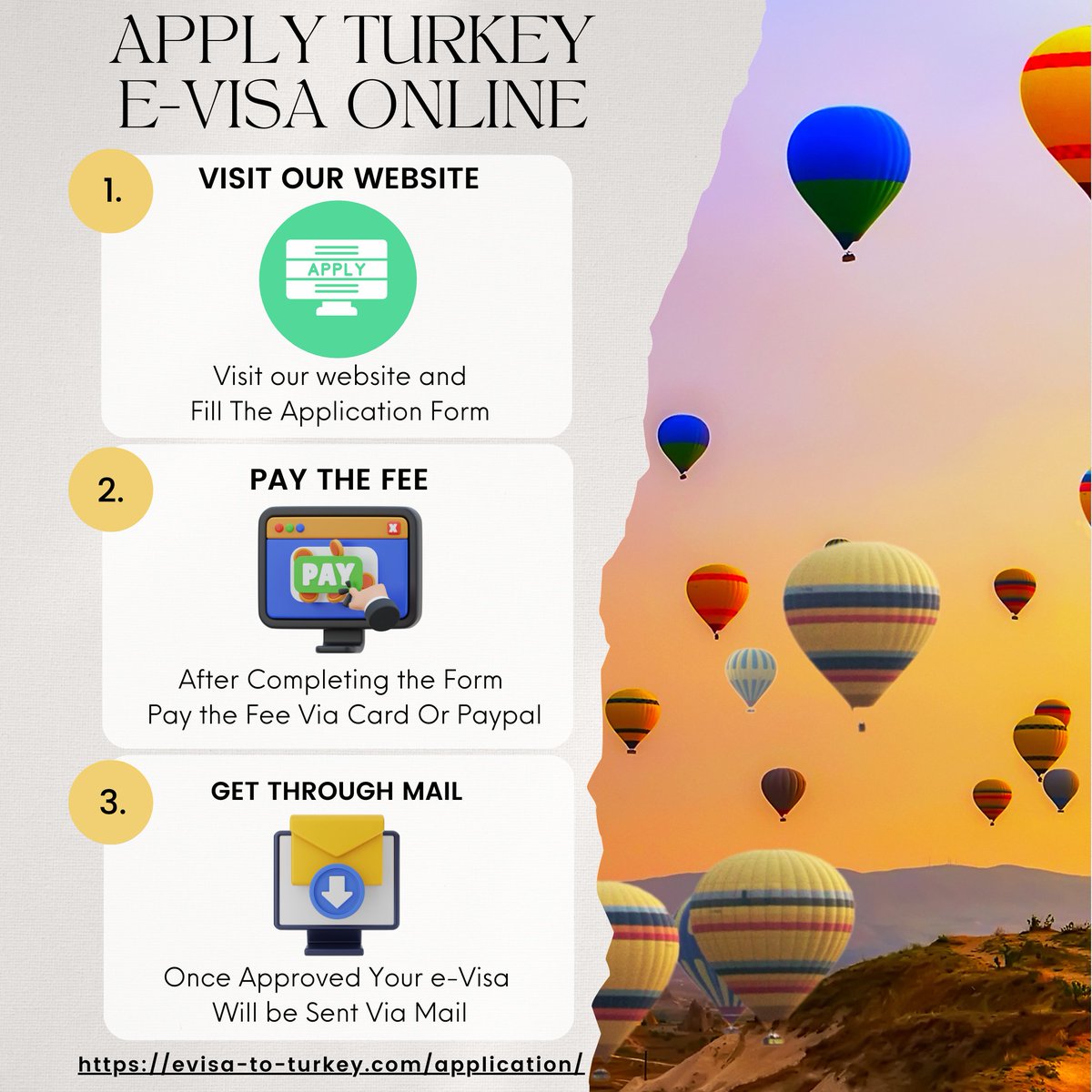 🌟 Unlock the magic of Turkey with ease! 🌟

Apply Now- evisa-to-turkey.com/application/

Ready to embark on a journey through the enchanting streets of Istanbul or the breathtaking landscapes of Cappadocia?

#TurkeyVisa #EasyTravel #ExploreTurkey #OnlineVisa #TravelConvenience