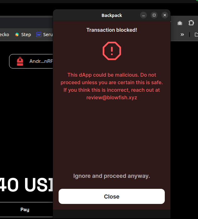 Heyo frens @blowfishxyz, we're launching an app for a partner of @HeavyDutyBuild later today and the domain is still in review to remove this warning message. Could we get some help? Please 🥺 @therealchaseeb