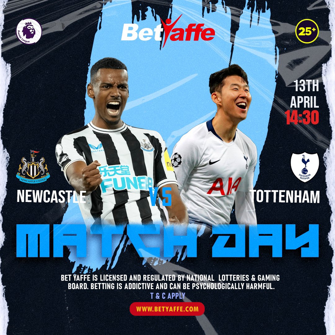 BetYaffe's tweet photo. Early Kickoff 🔥

Newcastle vs Tottenham

Who are you back in this one? Place a bet on the game at https://t.co/zl2uA1zu8b for the best odds.

#NEWTOT || #PremierLeague || #Betyaffe https://t.co/WcNaoeqAjL
