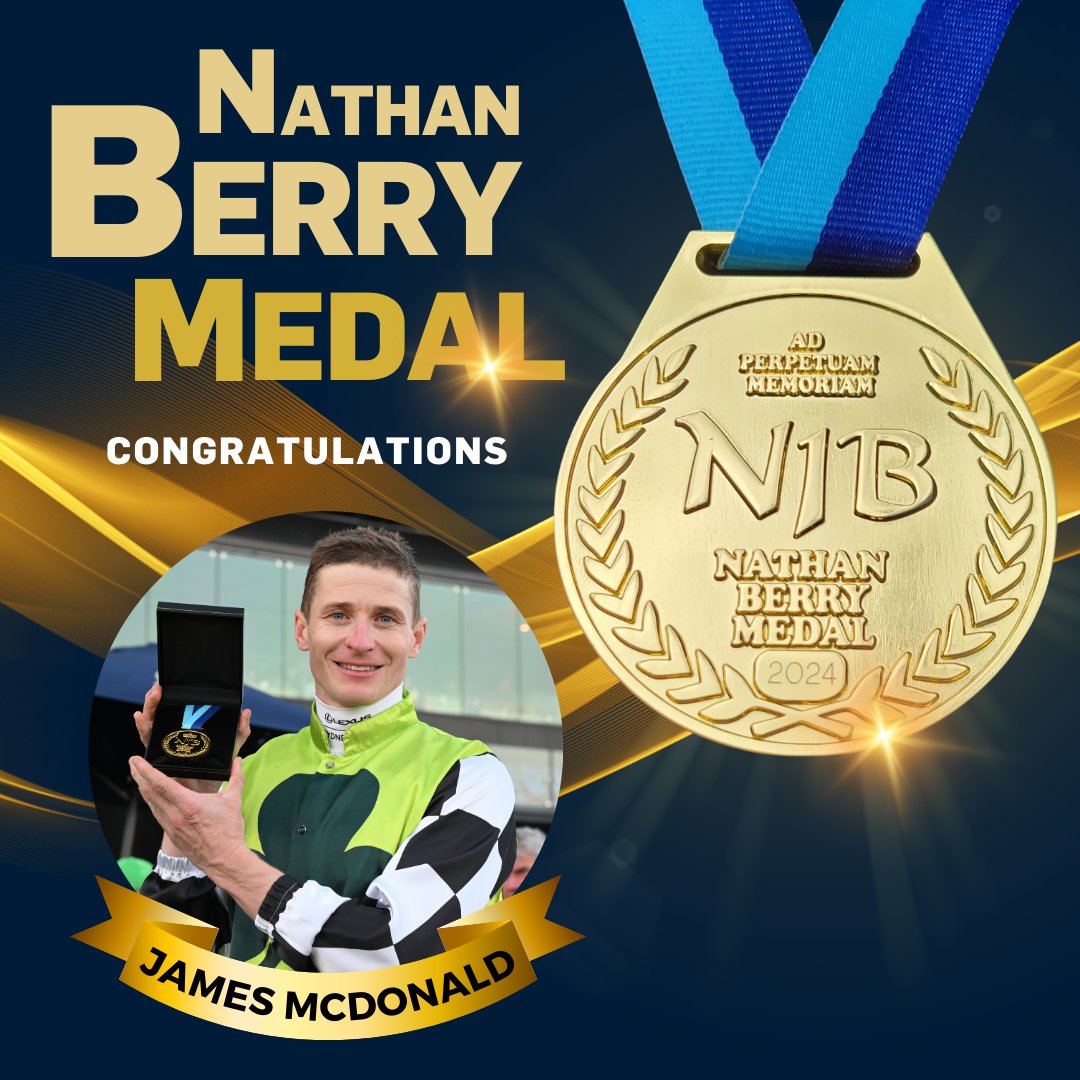 It's a fourth win in the prestigious Nathan Berry Medal, for the leading jockey over the 12 Championships races, for James McDonald! 👏