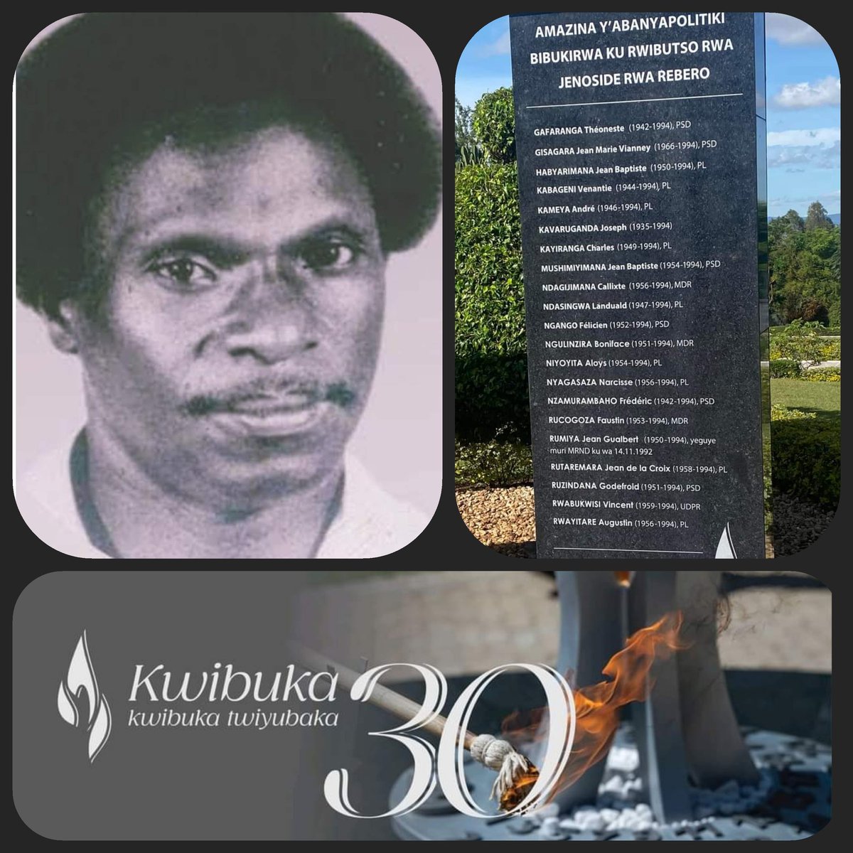 🙏🏾Dr Gafaranga Théoneste🙏🏾
@KwibukaRwanda #Rebero
#Kwibuka30 Pour tous les victimes du Génocide perpétré contre les Tutsis.
Pour tous les Opposants politiques tués en 1994
Ntibizongere ukundi.