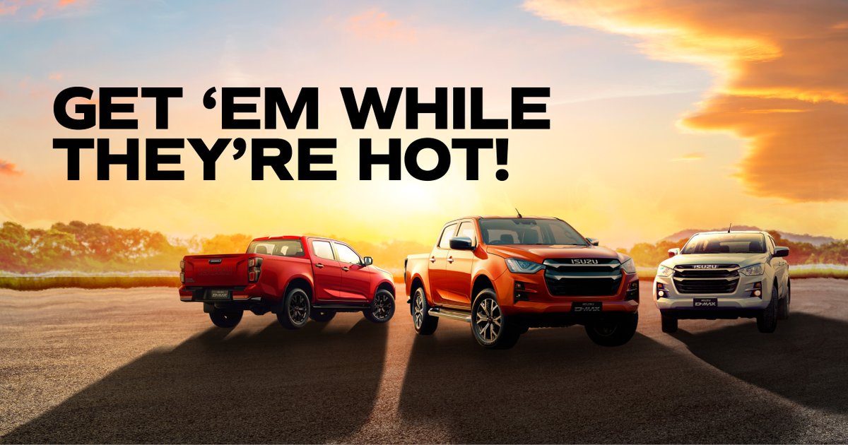 In the market for a new ride? Choose from our multi-award-winning range of smart, strong, and safe Isuzu's. D-Max pick-ups. Now forecourt-ready to try and buy. But don't hang around. Because when they’re gone, they’re gone. Book a test drive: eu1.hubs.ly/H08xX0s0