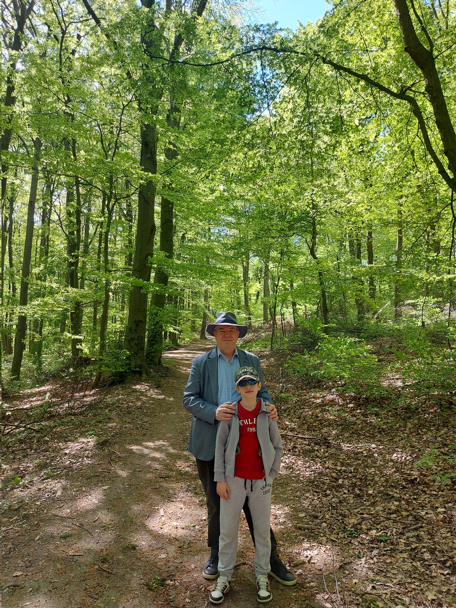Beautiful warm Spring day for a long walk in the Bratislava forest with my son.