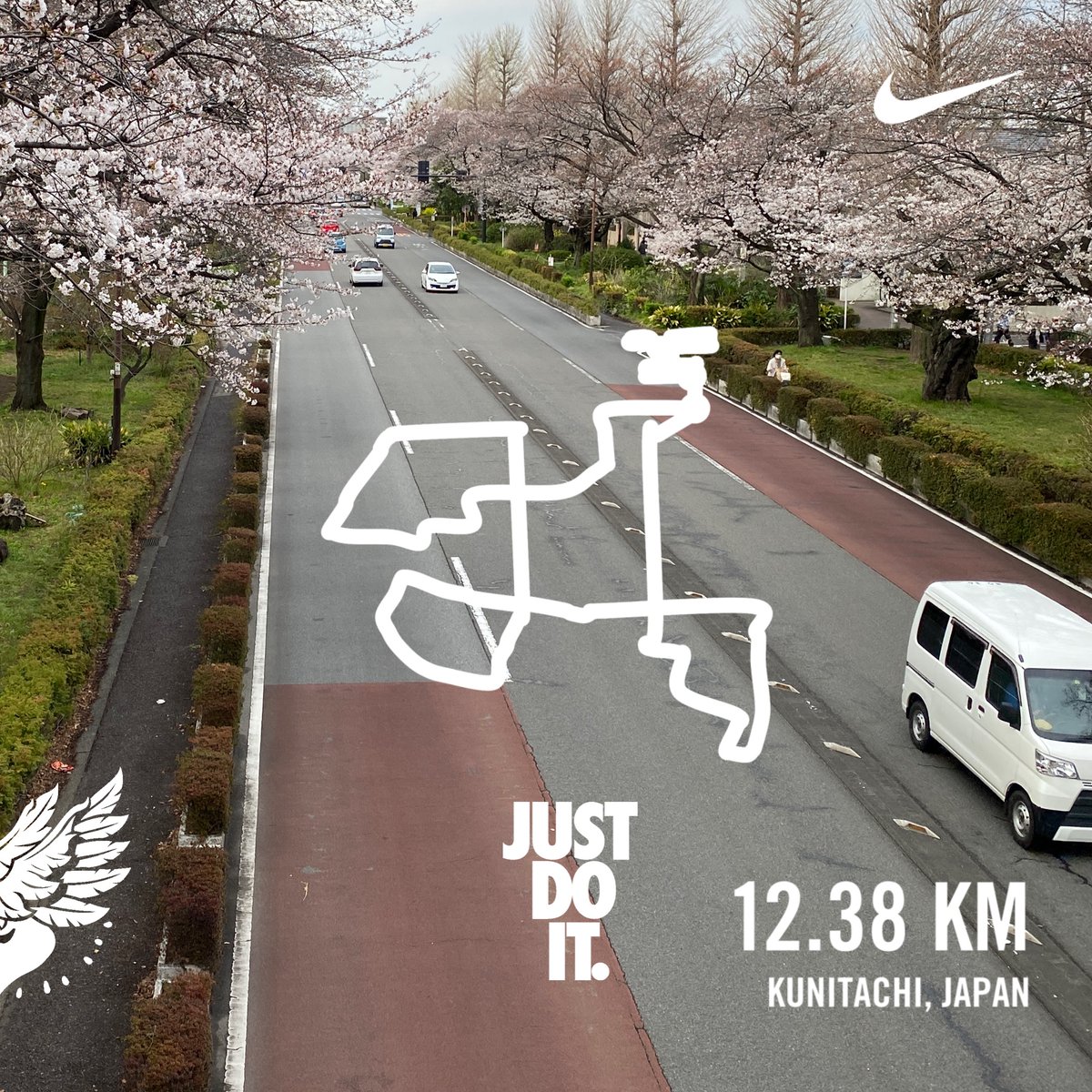 Nike⁠ Run Club アプリで 12kmを走りました #JustDoIt