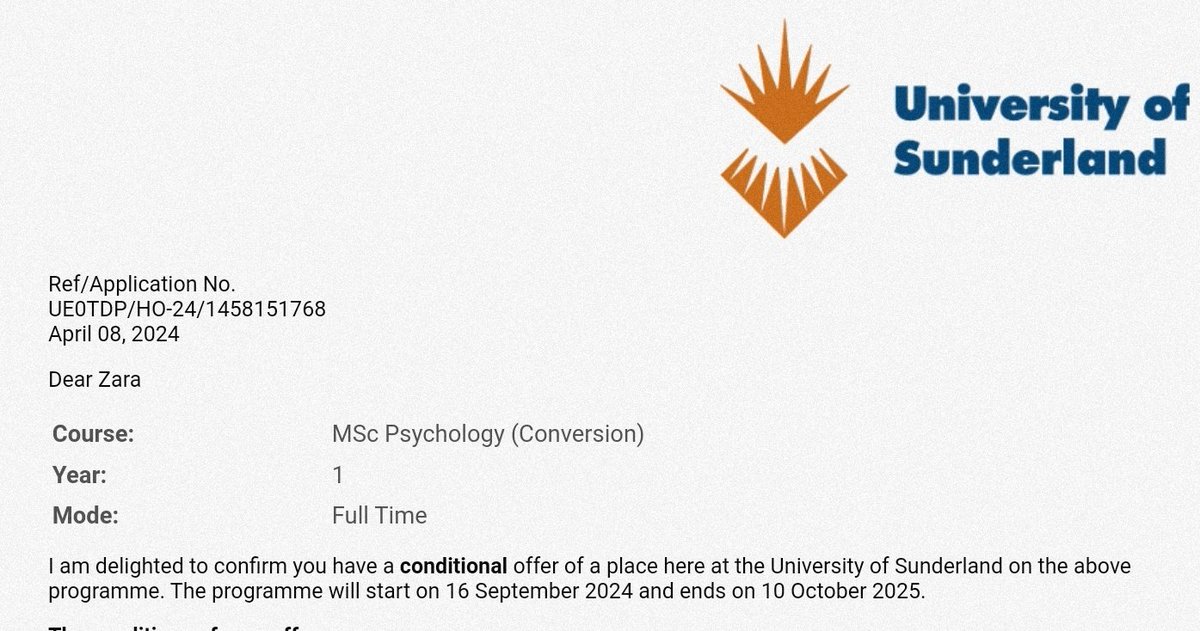 Roll on September 🎉 I'm so excited to have been given a conditional offer to study a masters in psychology in September the next step in my educational journey. Thank you so much to everyone who has helped me get here ❤️