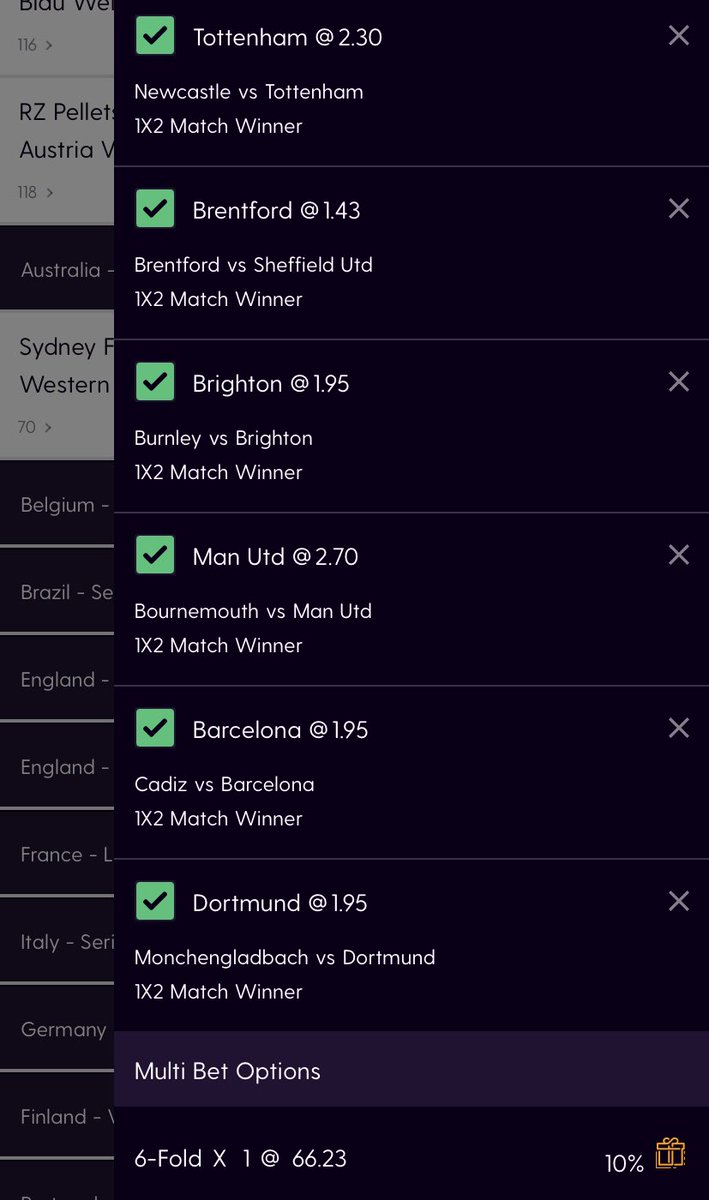 Fun Risky bet 6 straight win 66 Odds Booking code: 8XY93 join.bet.co.za/redirect.aspx?…