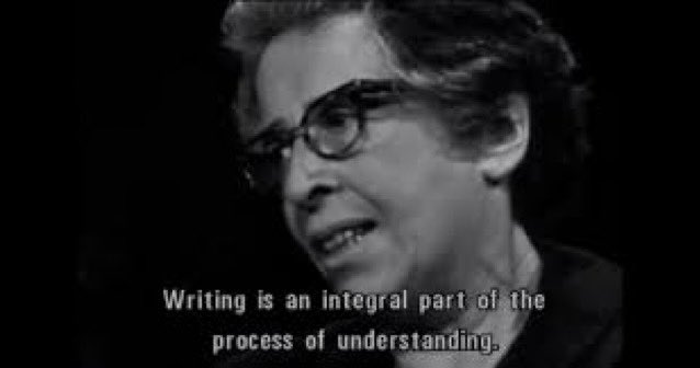 'Writing is an integral part of the process of understanding.' — Hannah Arendt