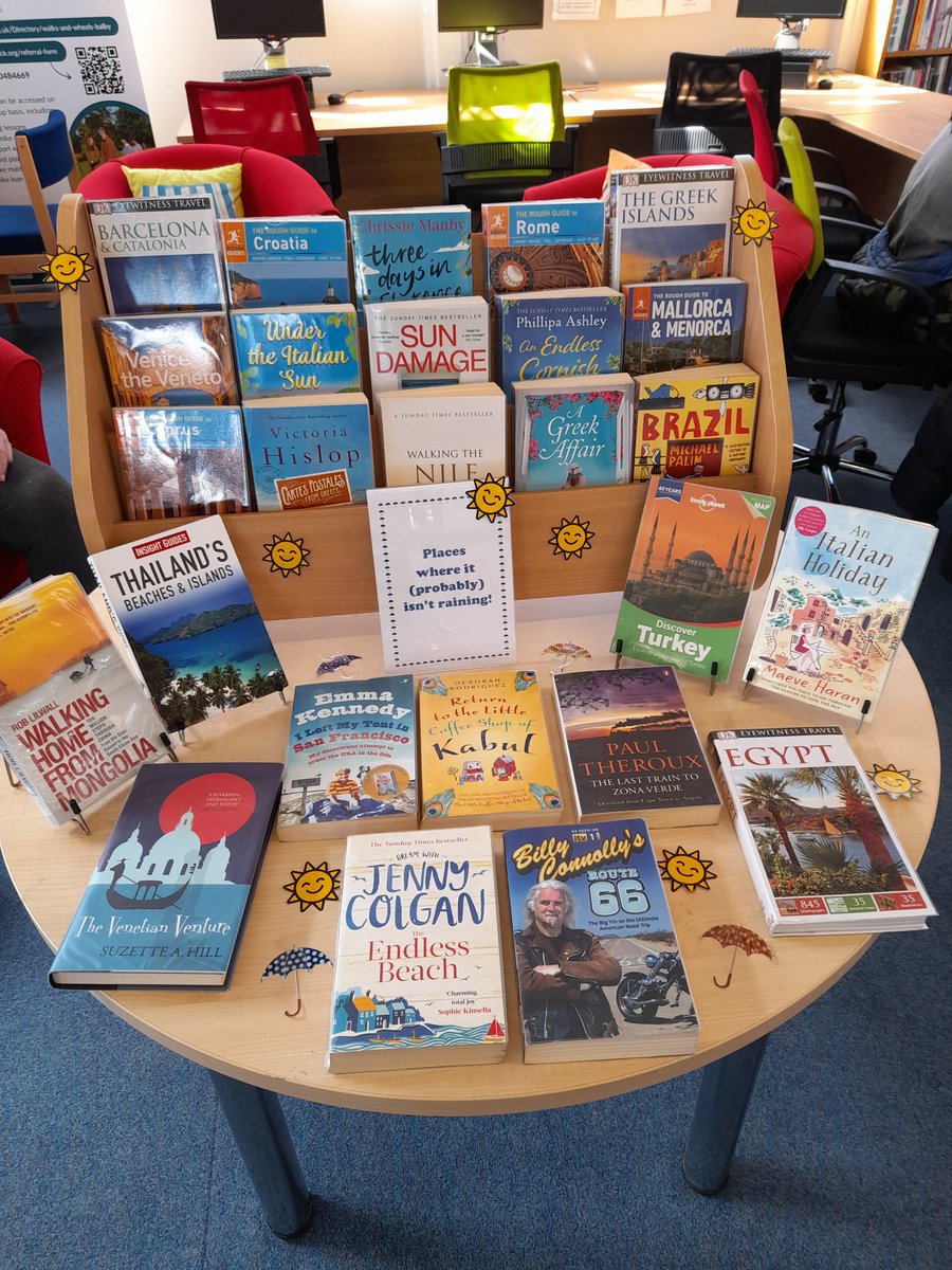 Balby_Library's tweet photo. Books can take you to places where it (probably) isn't raining https://t.co/dc6pDgdXPT