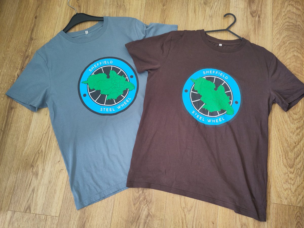 2 WEEKS UNTIL @CycleSheffield Big Ride,show your support for Sheffield Active Travel Revolution on the day with a Sheffield Steel Wheel T-Shirt? Made by @Teemillstore from @Rapanuiclothing ethical cotton. Men, Women & Children's styles #SheffSteelWheel sheffieldenvironmental.teemill.com/product/sheffi…